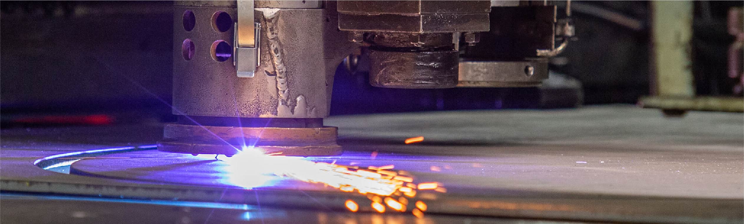 photo: welding sparks on a concrete floor
